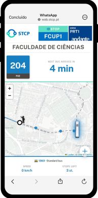 Track the bus route in real time.